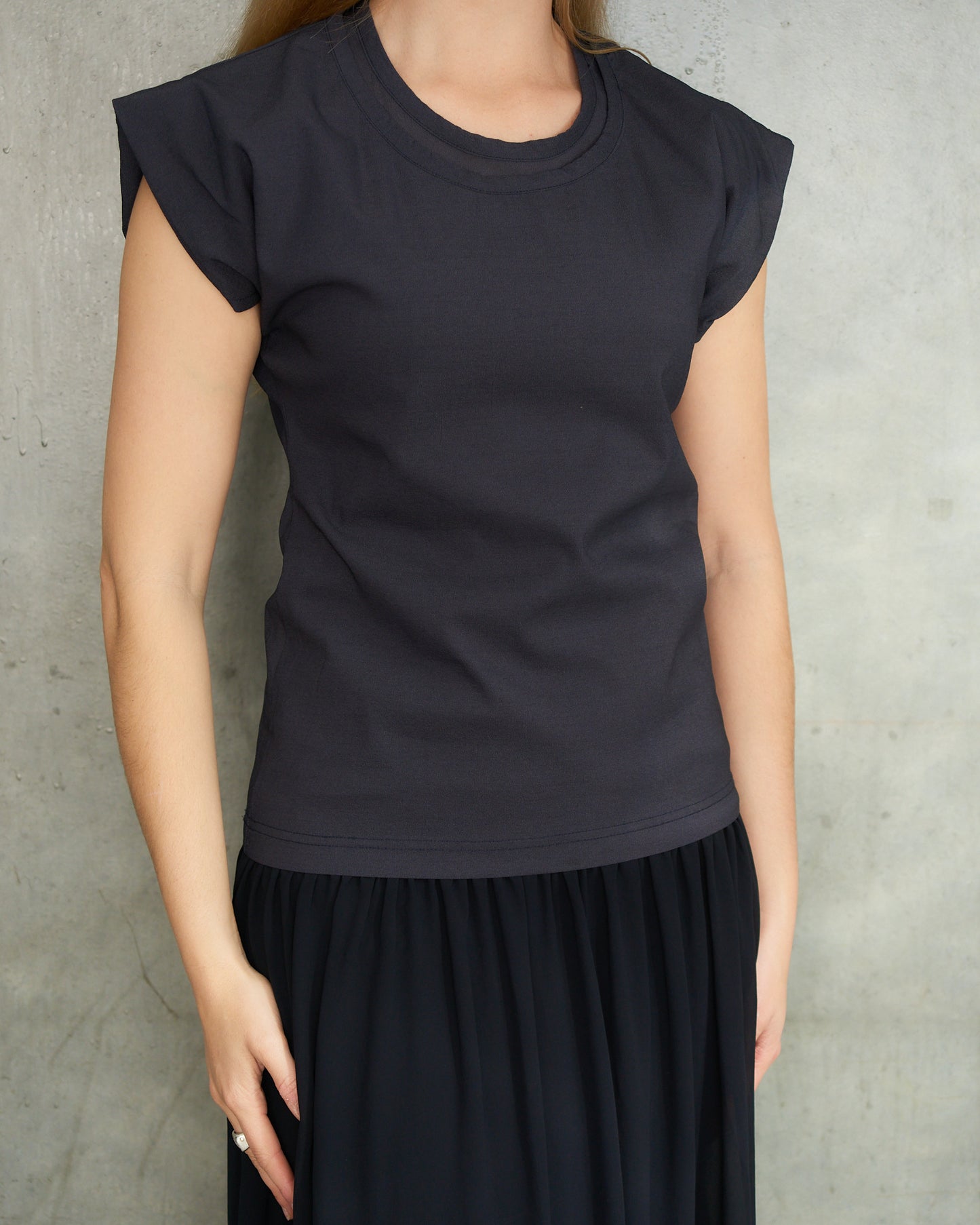 Comme Des Garcons FW1988 Navy Layered Sheer Dress