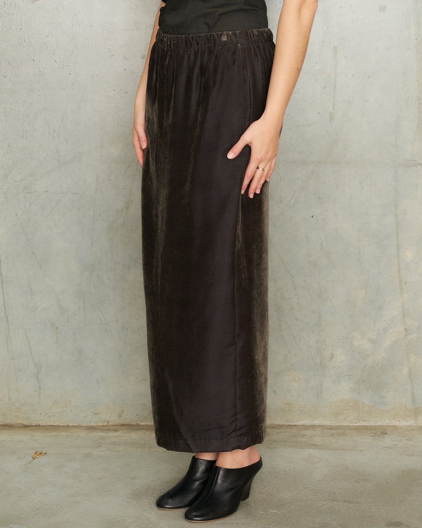 Comme Des Garcons FW1990 Brown Velvet Skirt 