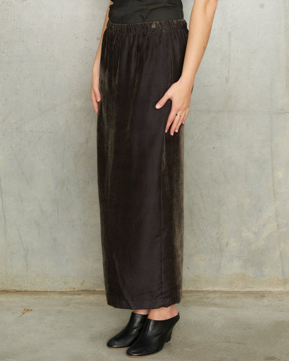 Comme Des Garcons FW1990 Brown Velvet Skirt 