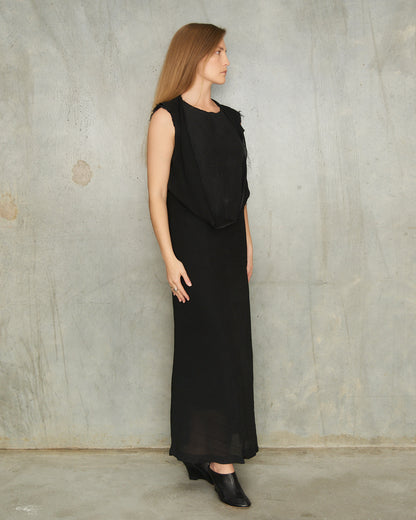 Comme Des Garcons FW1992 Black Deconstructed Sheer Dress