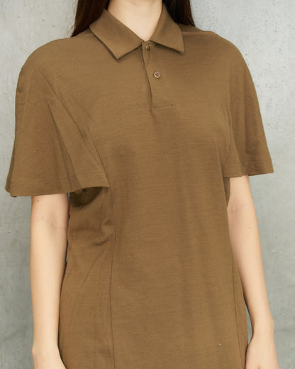 Comme Des Garcons Khaki Wool Polo Shirt