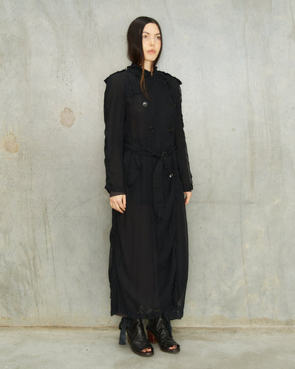 Comme Des Garcons FW2009 Black Sheer Trench Coat