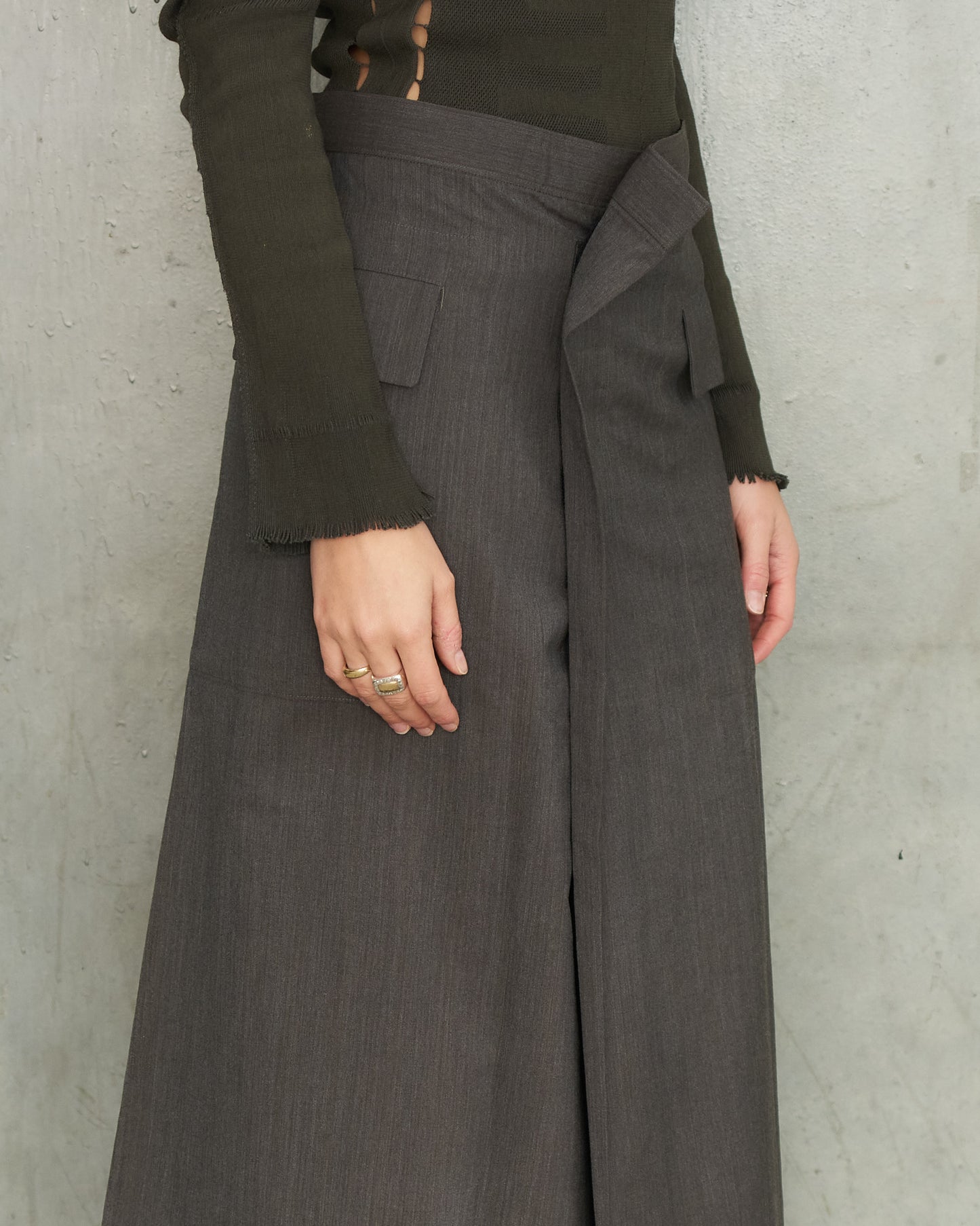 Comme Des Garcons Tricot FW1998 Grey Fold Skirt 