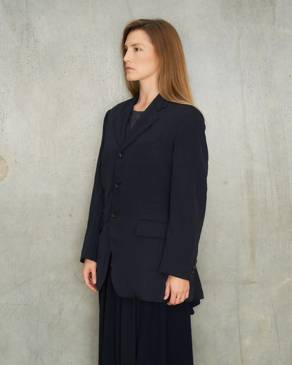 Comme Des Garcons FW1995 Navy Buttoned Layer Blazer