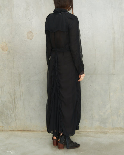 Comme Des Garcons FW2009 Black Sheer Trench Coat