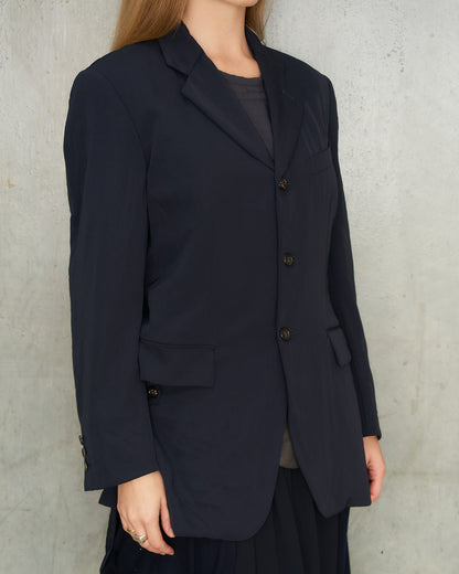 Comme Des Garcons FW1995 Navy Buttoned Layer Blazer