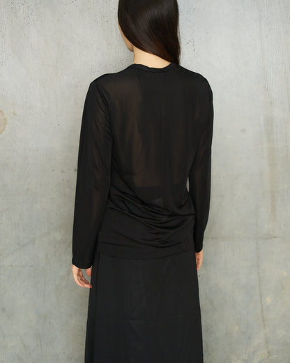 Comme Des Garcons FW1992 Black Semi Sheer Long Sleeve Top