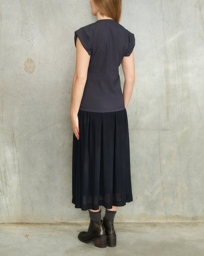 Comme Des Garcons FW1988 Navy Layered Sheer Dress