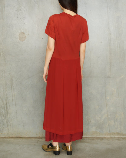 Comme Des Garcons Comme Des Garcons Red Sheer Dress
