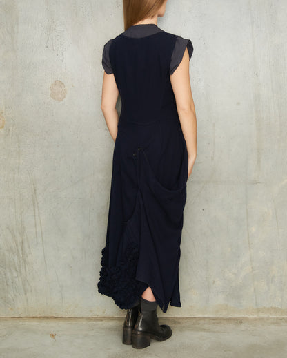 Comme Des Garcons FW1998 Navy Wool Corset Dress