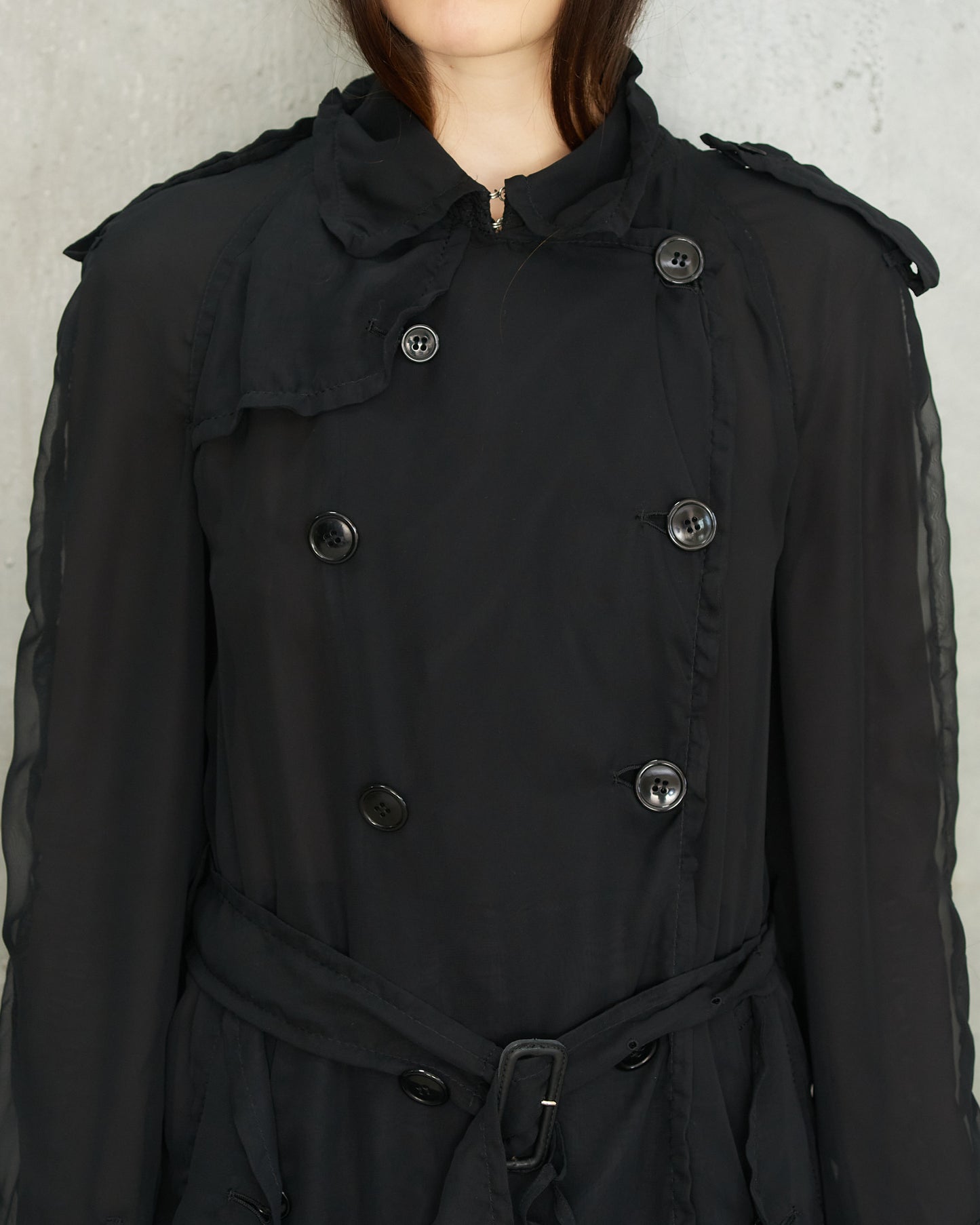 Comme Des Garcons FW2009 Black Sheer Trench Coat