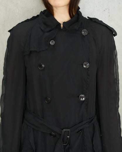 Comme Des Garcons FW2009 Black Sheer Trench Coat