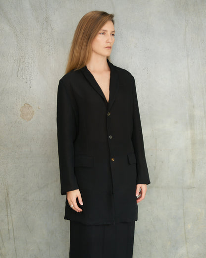 Comme Des Garcons FW1990 Black Layered Sheer Jacket