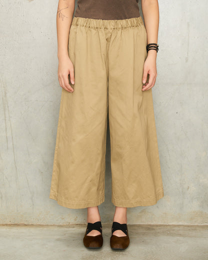 Beige Wide Relaxed Trousers