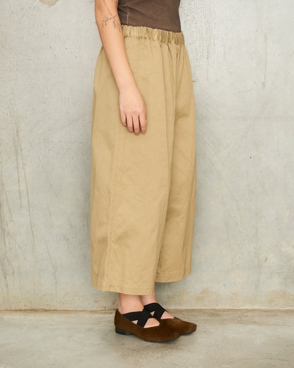 Beige Wide Relaxed Trousers