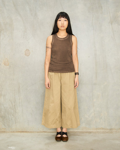 Beige Wide Relaxed Trousers