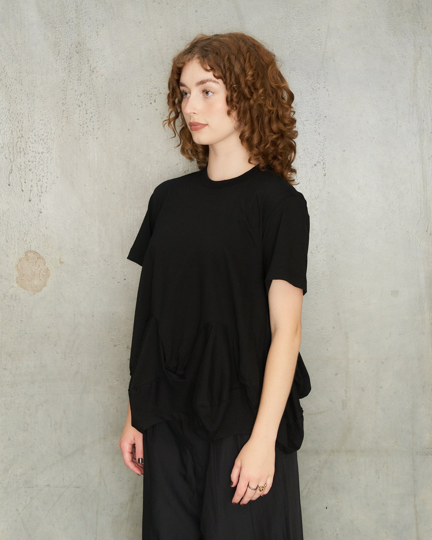 Black Balloon Hem T-Shirt