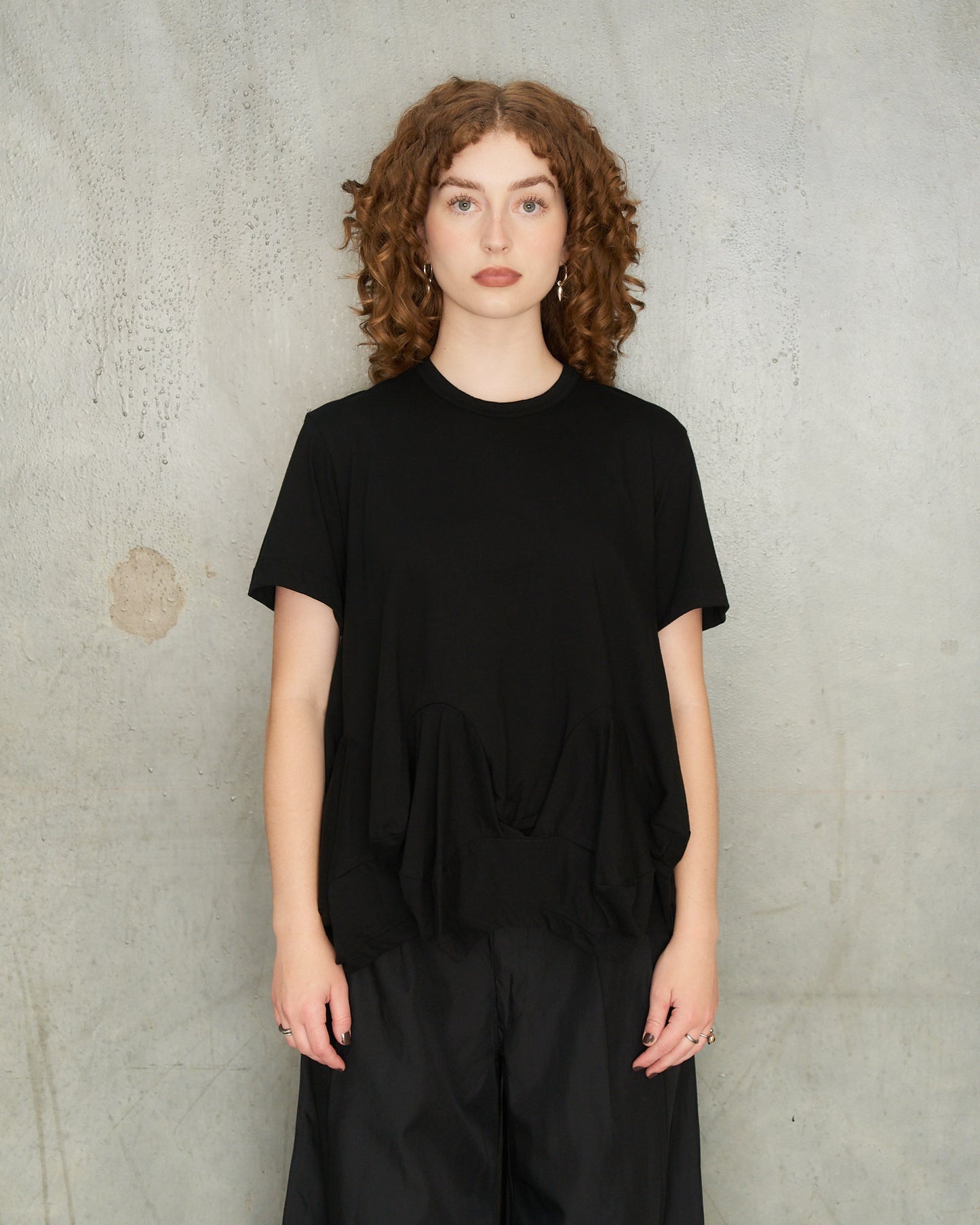 Black Balloon Hem T-Shirt
