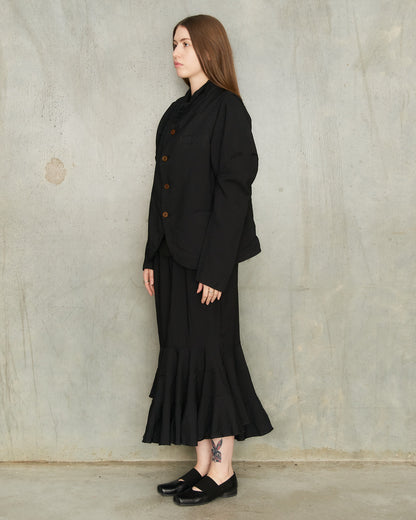 Black Bias Circle Cut Skirt