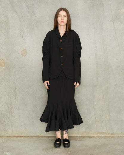 Black Bias Circle Cut Skirt