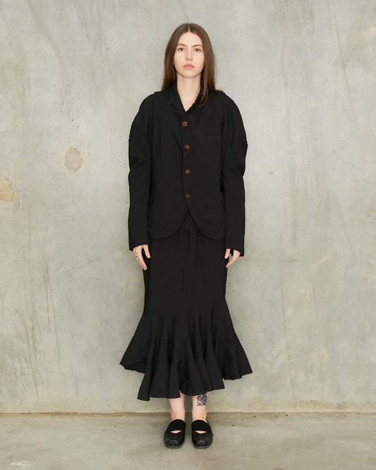 Black Bias Circle Cut Skirt