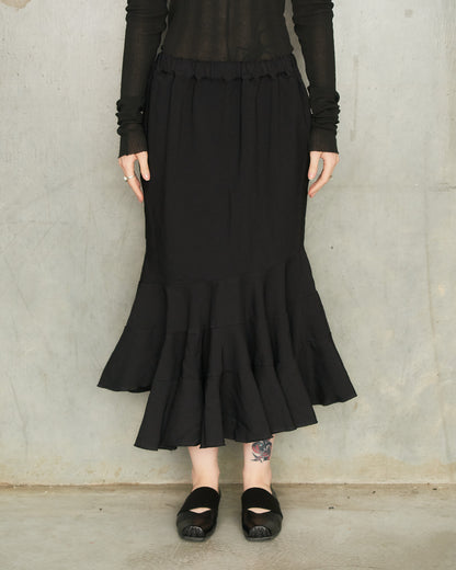 Black Bias Circle Cut Skirt
