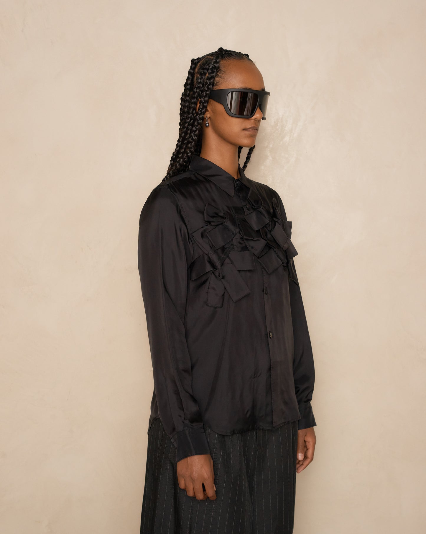 Black Bow Long Sleeve Shirt