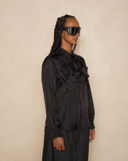 Black Bow Long Sleeve Shirt