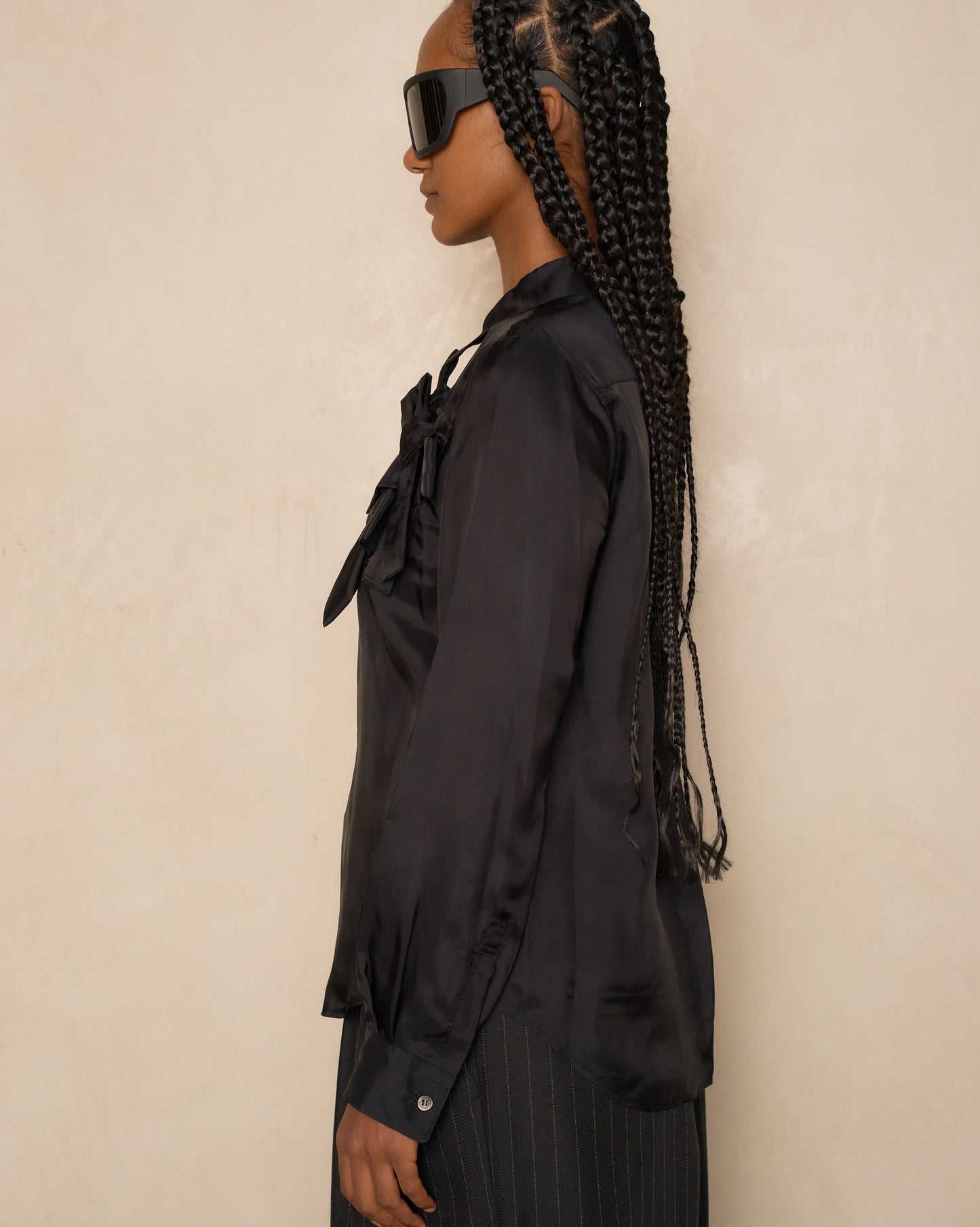 Black Bow Long Sleeve Shirt