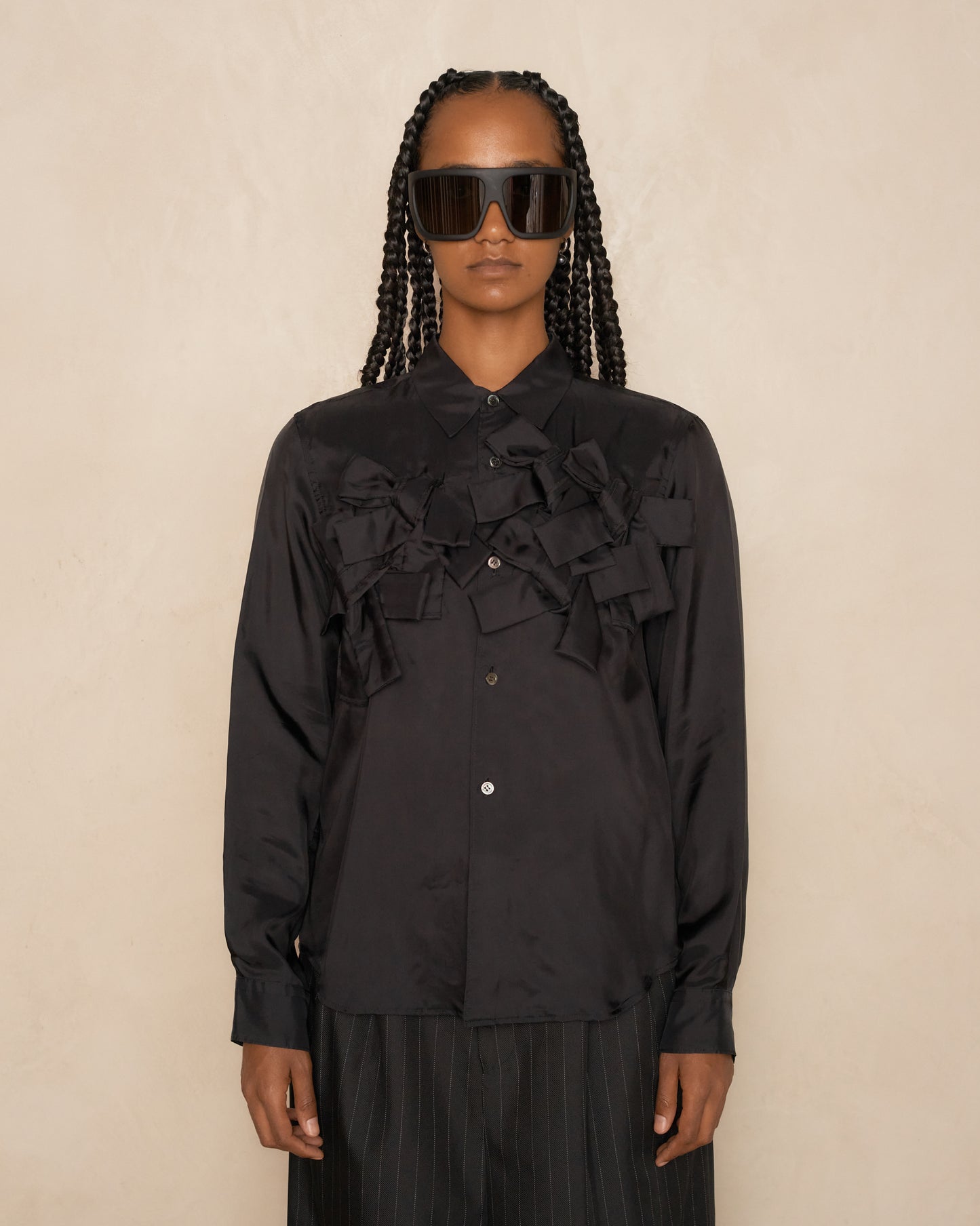 Black Bow Long Sleeve Shirt