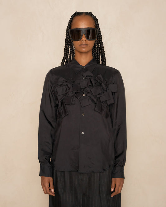 Black Bow Long Sleeve Shirt