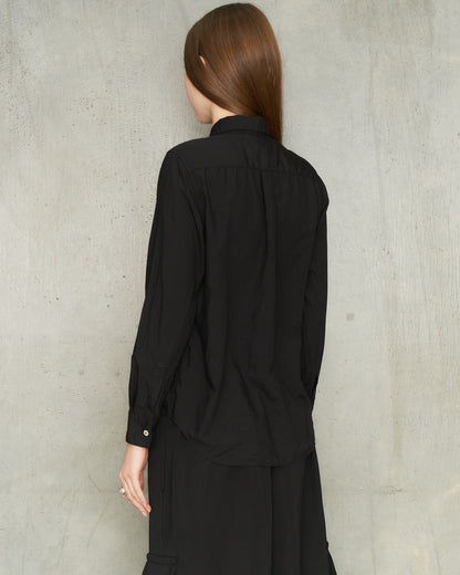 Black Cargo Pocket Blouse