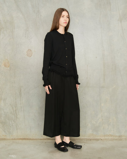 Black Frill Hem Cardigan