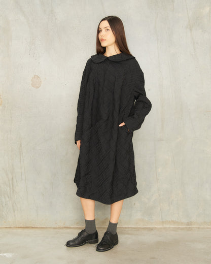 Black Houndstooth Panelled Dress