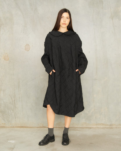 Black Houndstooth Panelled Dress