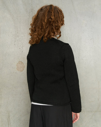 Black Knit Crewneck Sweater