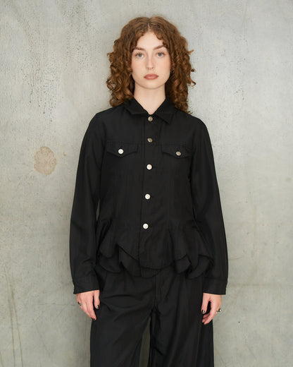 Black Layered Hem Jacket
