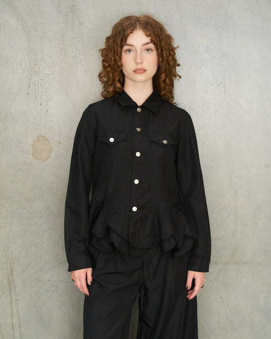 Black Layered Hem Jacket