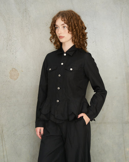 Black Layered Hem Jacket