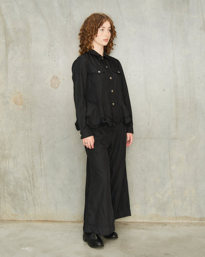 Black Layered Hem Jacket