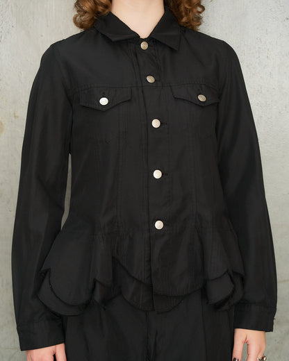 Black Layered Hem Jacket