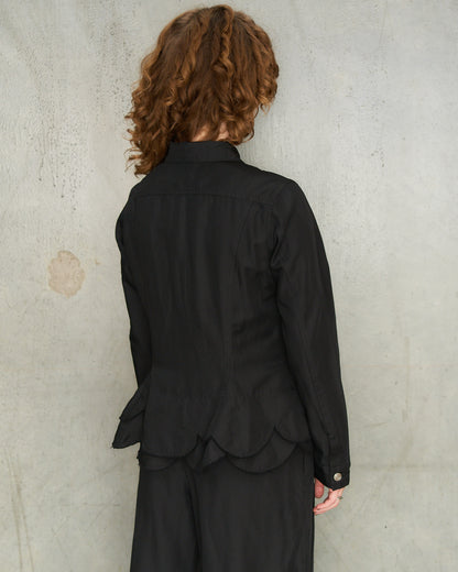 Black Layered Hem Jacket