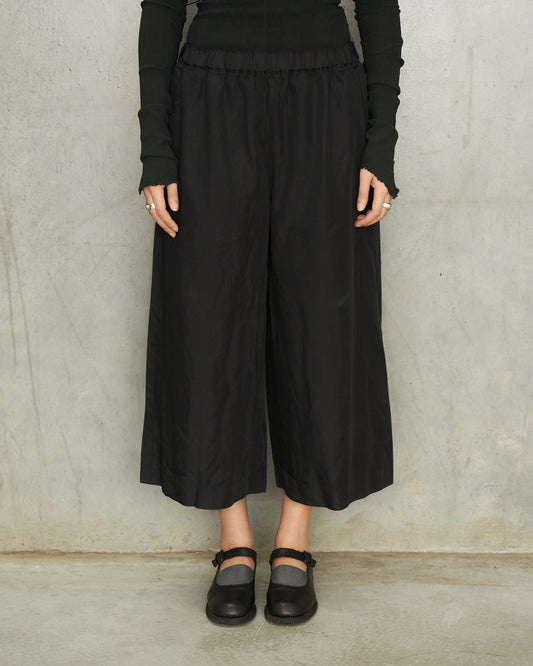 Black Wide Leg Drawstring Pants