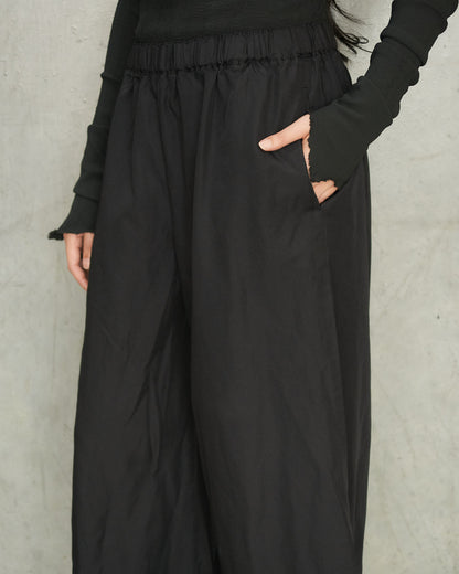 Black Wide Leg Drawstring Pants