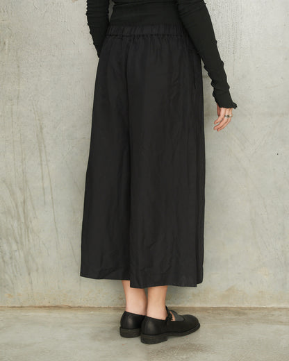 Black Wide Leg Drawstring Pants