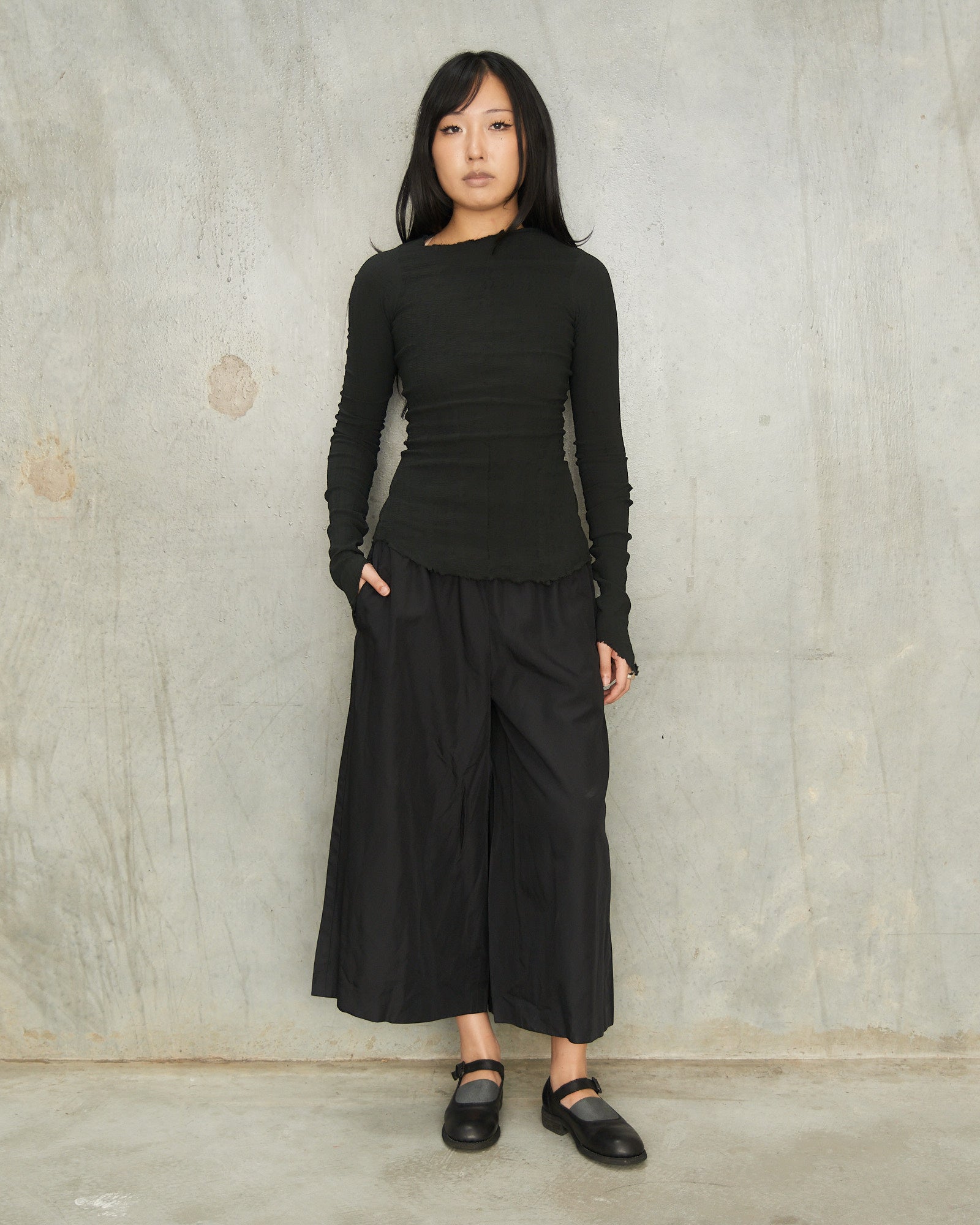 Comme Des Garcons Comme Des Garcons Black Wide Leg Drawstring
