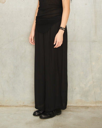 Black Sheer Drawstring Trousers
