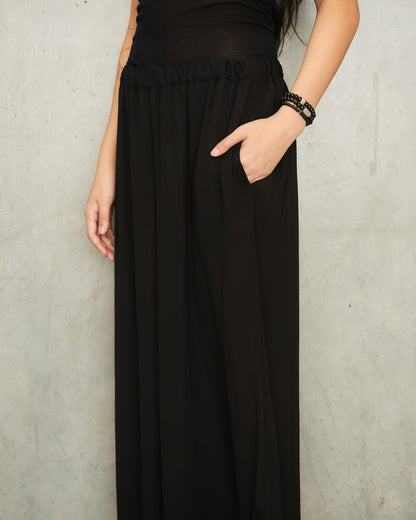 Black Sheer Drawstring Trousers