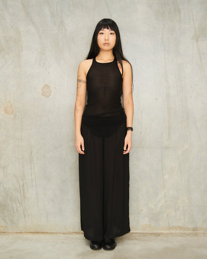 Black Sheer Drawstring Trousers