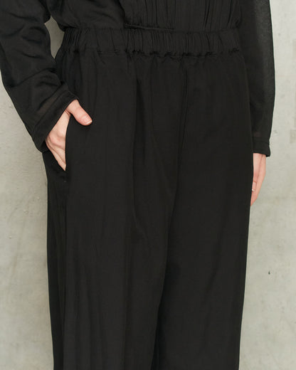 Black Straight Drawstring Pants
